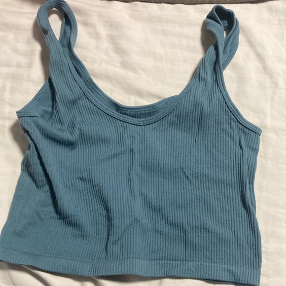 Blue Ribbed Tank Top - Picture 1 of 1